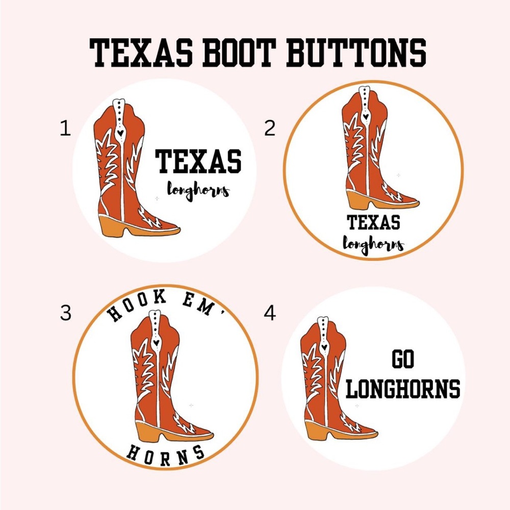 Texas Boot Buttons Set